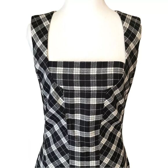 DOLCE & GABBANA classic black and white wool checkered plaid sleeveless pencil - Picture 8 of 10